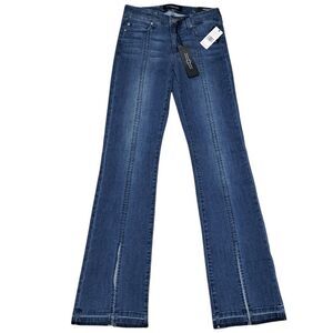 Liverpool Lucy Bootcut Split Stitch Raw Hem Montauk Mid Blue Size 2/26 NWOT